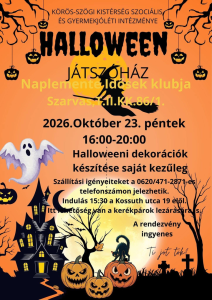 Halloween játszóház a Naplemente Idősek klubja szervezésében