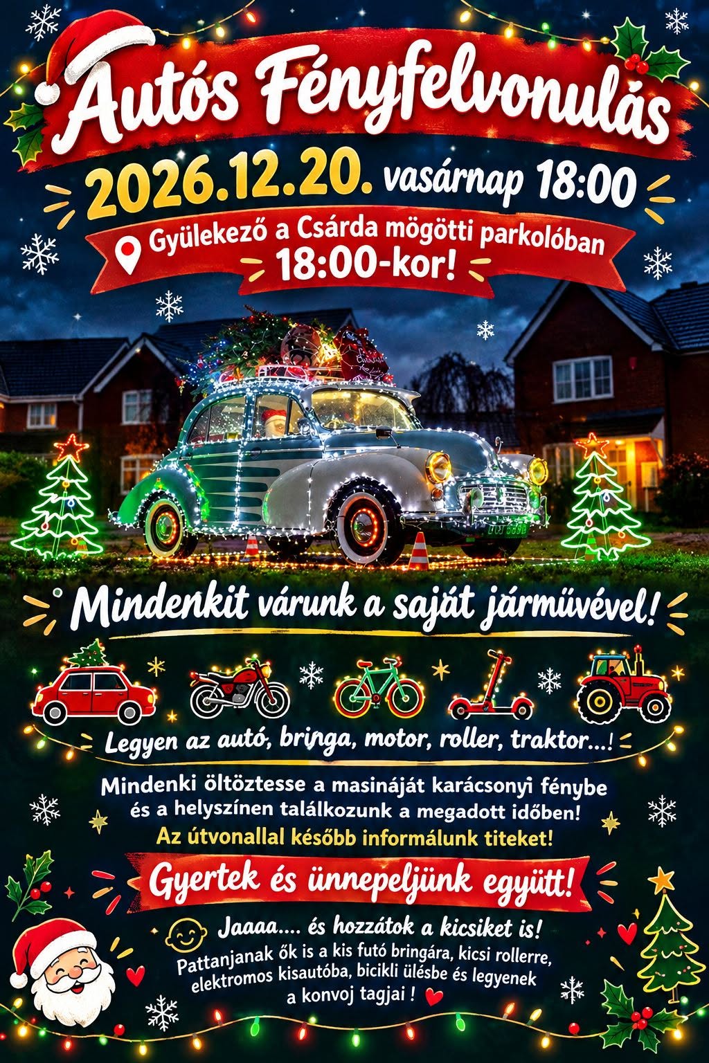 Autós fényfelvonulás_Kondoros